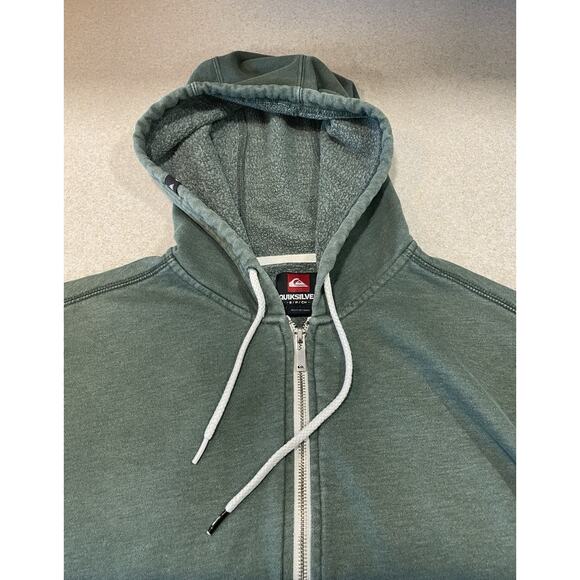 Quiksilver Light Hooded Jacket Men’s Size Small Green Casual Full Zip Skater Y2K - Picture 10 of 14
